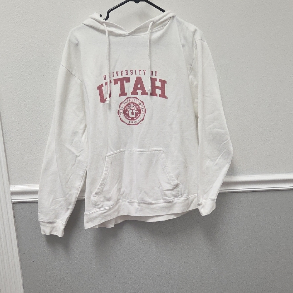 Delta White and Red University Hoodie